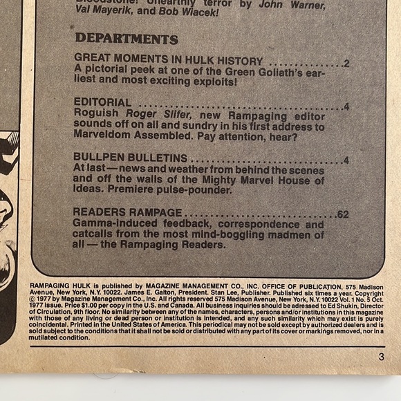 THE RAMPAGING HULK Lot of 2 - #5 and #6 Marvel/Curtis Comic Magazine 1977 UC - Picture 6 of 14